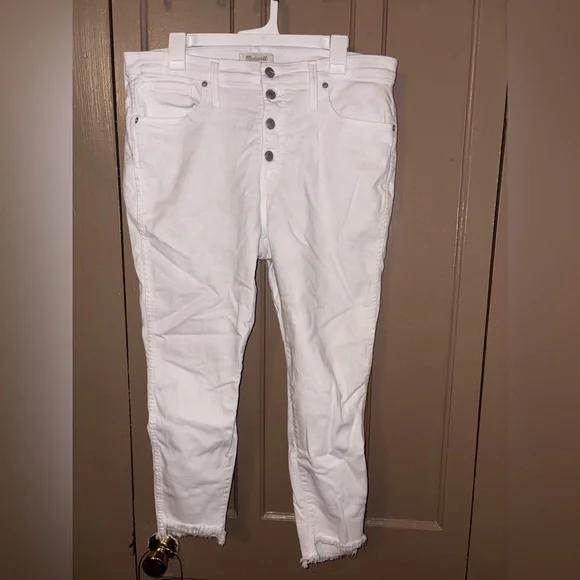 Madewell White Skinny Jeans 10” High Rise 33P - Picture 1 of 5